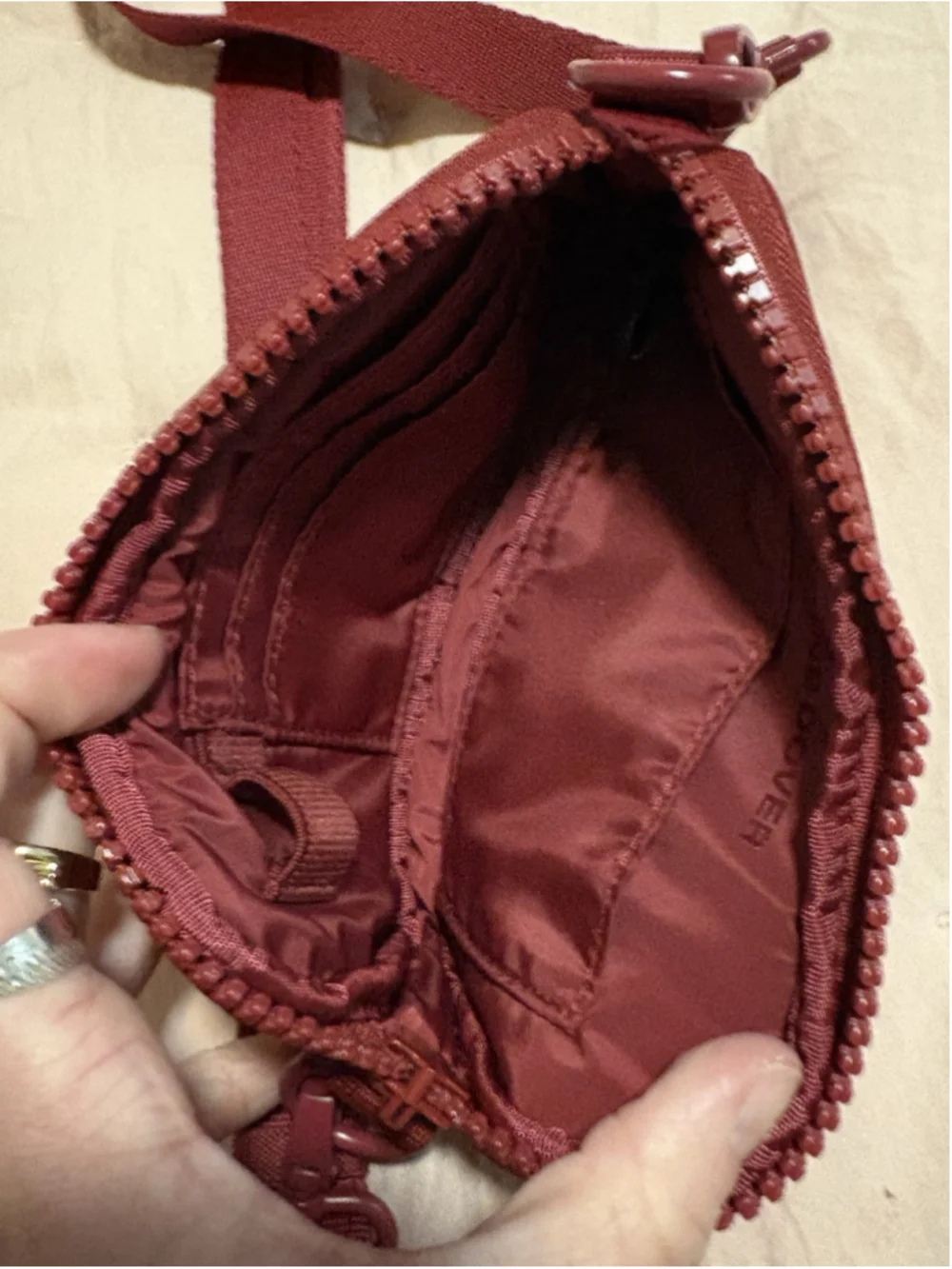 Dagne Dover Phone Sling Crossbody Bag in a Spice Red color Sephora Collab